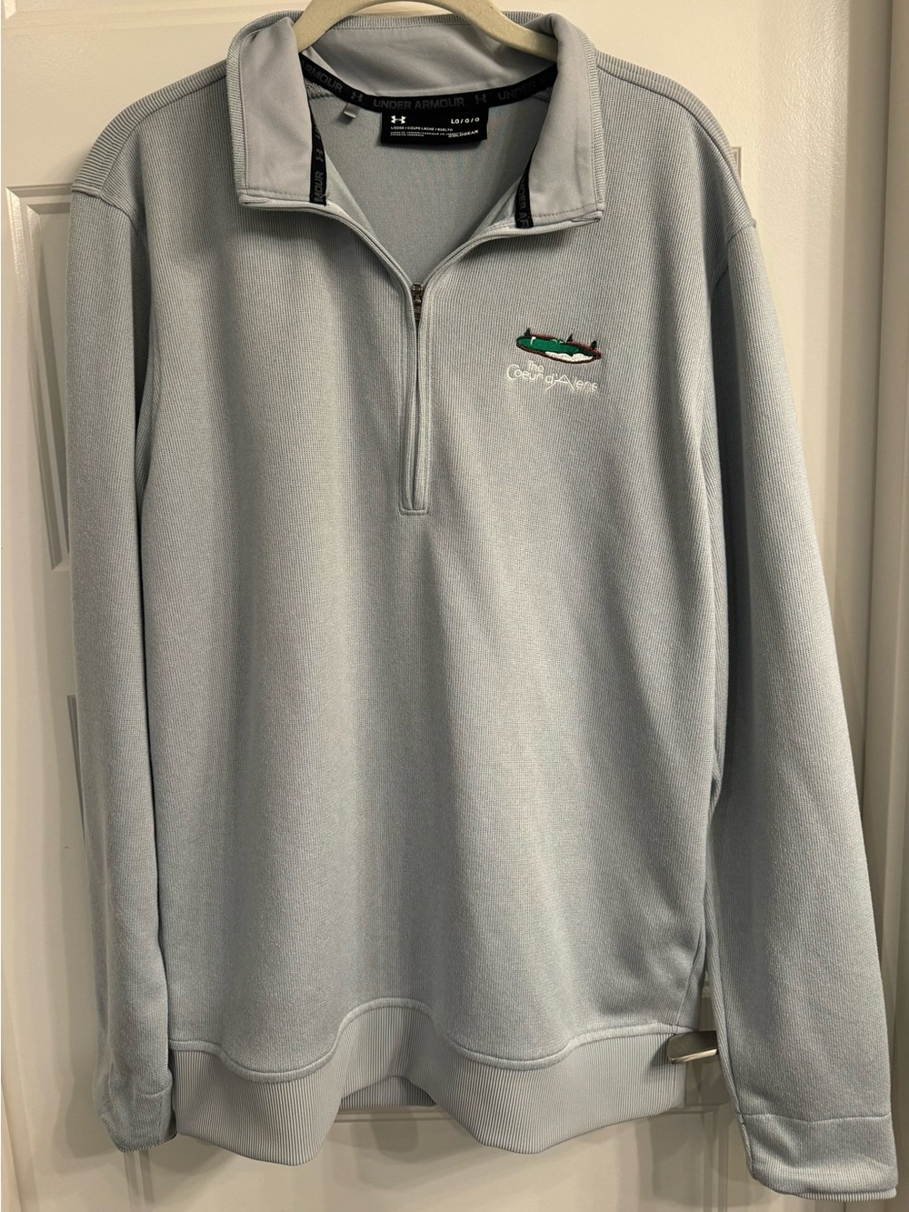 Men’s Under Armour Light Gray Quarter Zip Pullover Coeur d’ Alene- Large